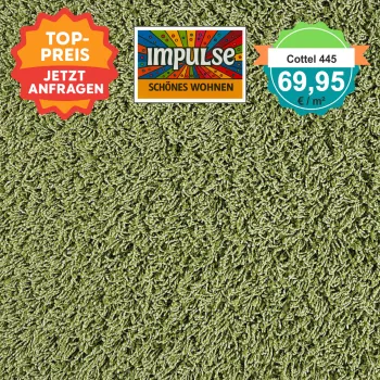 Draufsicht JAB Cottel 445 Grün – Teppichboden, Farbe Grün, Preis 69,95 €/m²